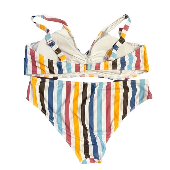 Striped 2 Piece Bikini Swimsuit Bathing suit size XXL - Picture 5 of 9